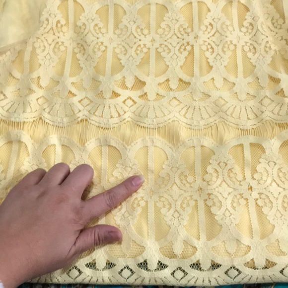 Max Studio Specialty product yellow lace dress - Picture 3 of 6
